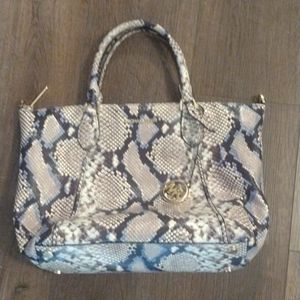 Blue snake Michael Kors tote